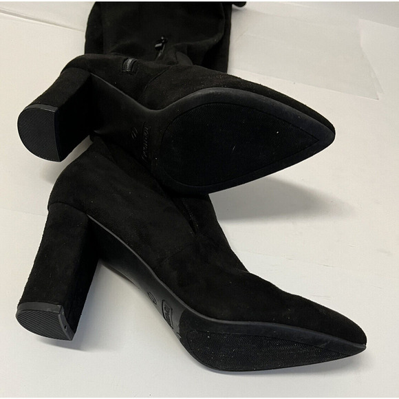 Top Moda Black Suede Over the Knees Boots Sz 7 M Black NEW - Picture 7 of 11